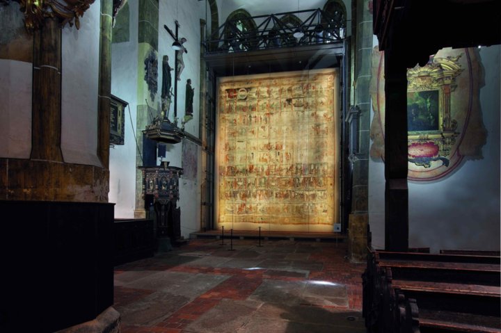 Großes Zittauer Fastentuch, Museum Kirche zum Hl. Kreuz, Foto Rene Pech Großes Zittauer Fastentuch, Museum Kirche zum Hl. Kreuz, Foto Rene Pech
