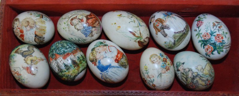 Einzigartige Ostereier, handbemalt von Aurelia Moroder Langer um 1960 Einzigartige Ostereier, handbemalt von Aurelia Moroder Langer um 1960